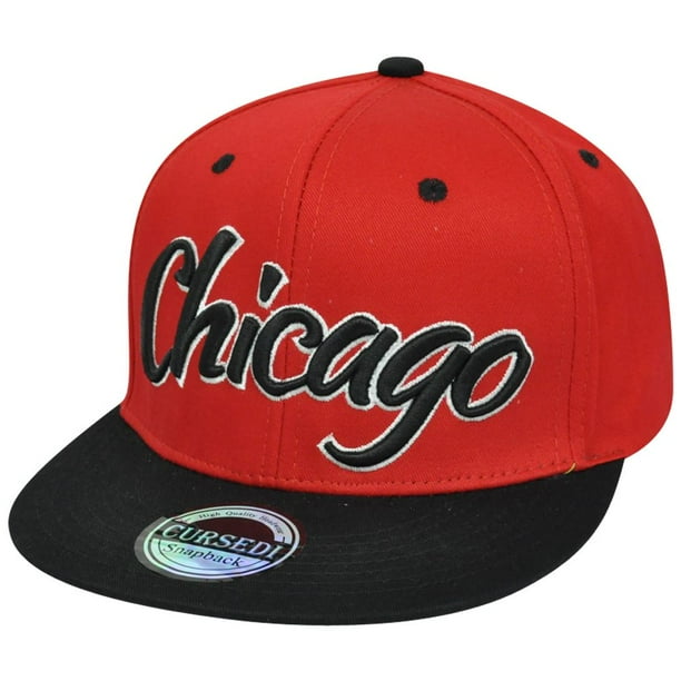 CHICAGO SNAPBACK HAT 3D Embroidered Black Red White FLAT BILL CAP Hip Hop CHICAGO SNAPBACK HAT 3D Embroidered Black Red White FLAT BILL CAP Hip Hop